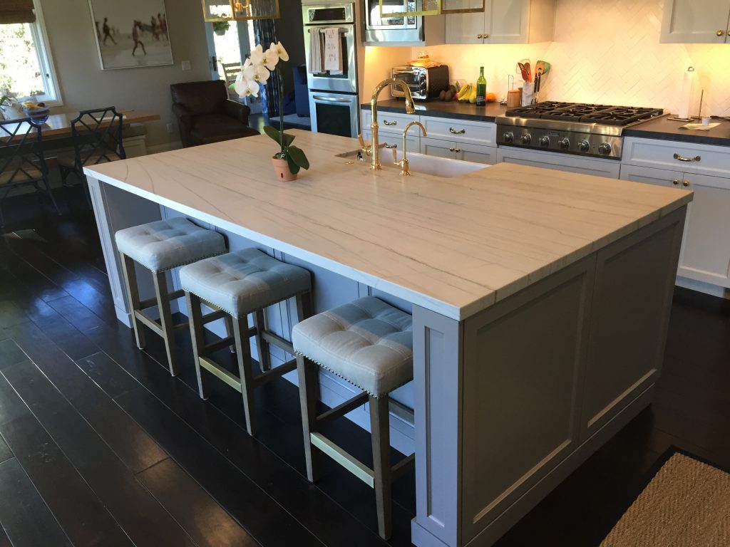 Large Marble Top Kitchen Island Hauser Houses   Large Marble Kitchen Island Grey Cabinets Remodel Hauser Houses 1024x768 